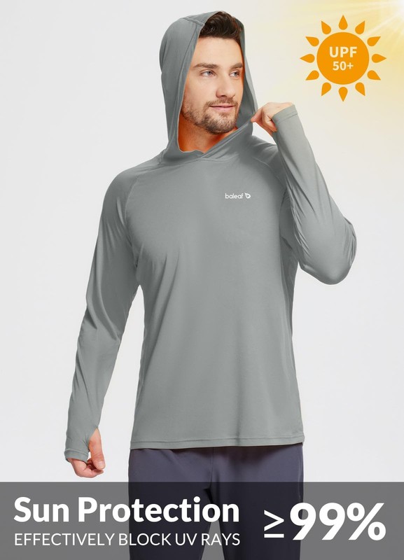 Men's Sun Protection Hoodie Shirt UPF 50+ Long Sleeve UV SPF T-Shirts Rash Gu... gallery