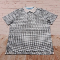 Robert Graham Polo Shirt Mens XL Comfort Performance Golf White Blue