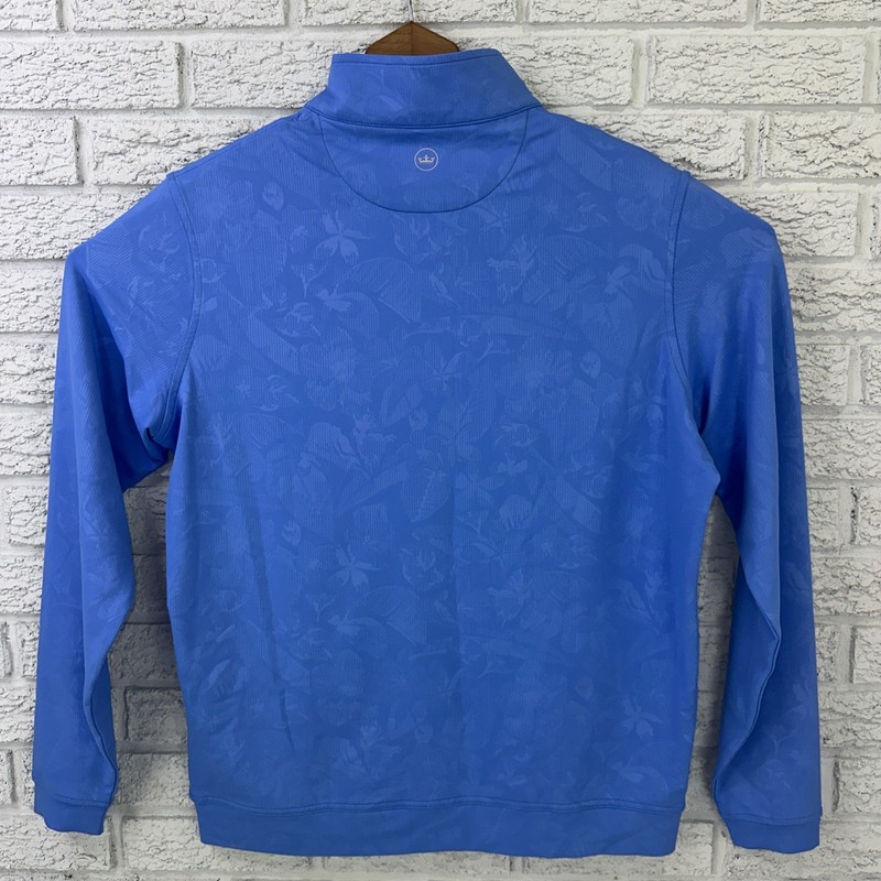Peter Millar Men’s Medium Floral Blue 1/4 Zip Long Sleeve 50th Anniversary gallery