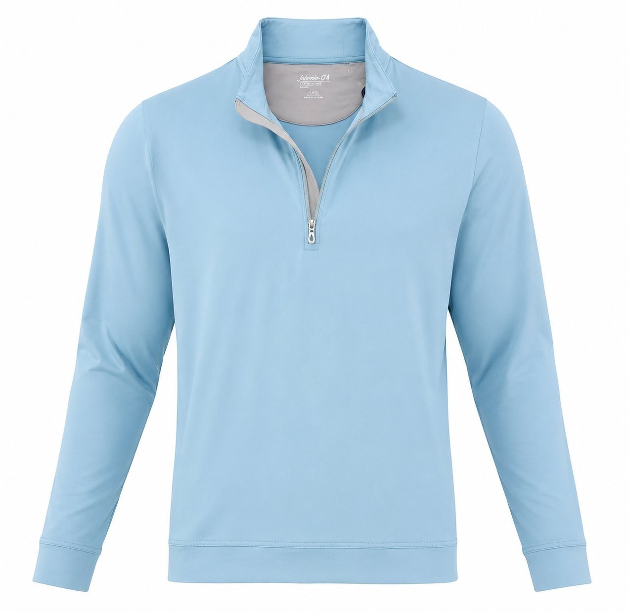 Johnnie-O Motion Men's L Quarter Zip Performance Stretch Pullover Haze Blue NWT gallery