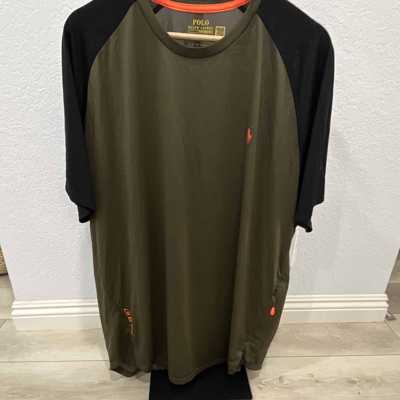 Polo Ralph Lauren Performance Men's XL Green/Black Raglan Crew Neck T-Shirt gallery