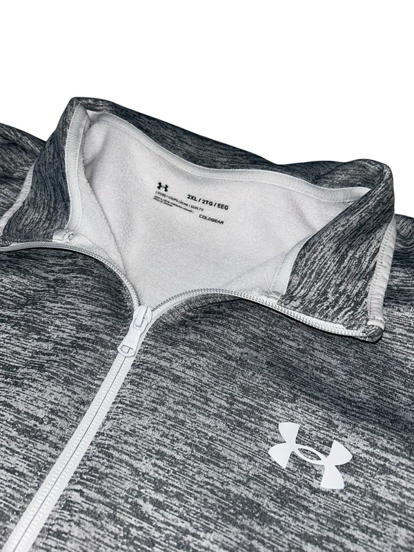 Under Armour Pullover Mens Gray ColdGear 1/4 Zip Fleece Lined Top XXL 2XL gallery