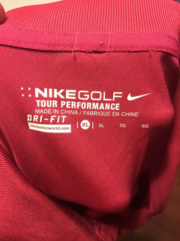 Nike Tour Performance Dri-Fit Men's Golf Shirt XL Magenta Polyester gallery