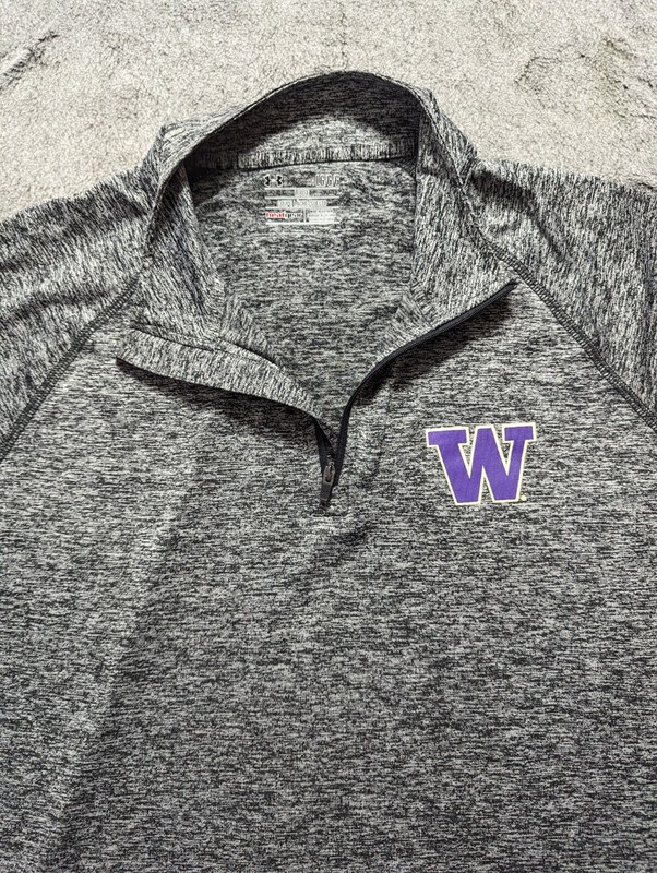 Under Armour Washington Huskies Long Sleeve 1/4 Zip Shirt Men's Size Large Gray gallery