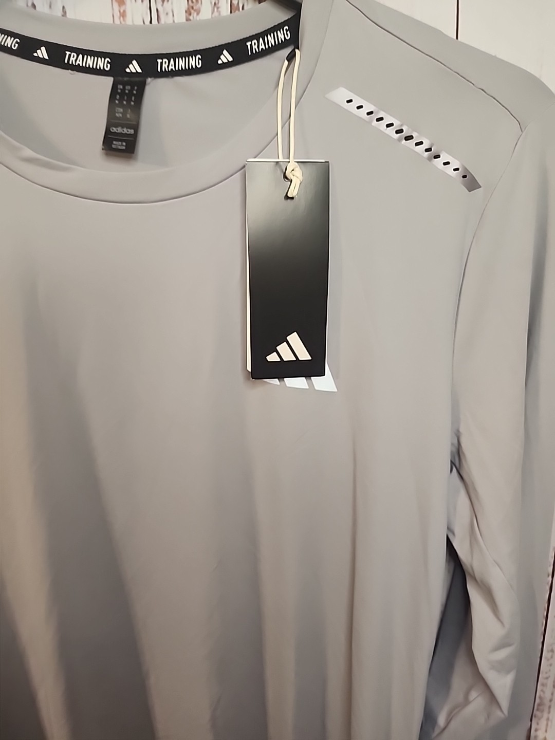 Adidas Men's Techfit Long Sleeve Training Shirt Grey NWT JJ165 gallery