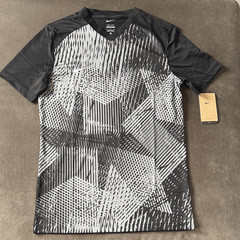 Nike Men’s Precision VI Short Sleeve Shirt Black Gray Slim Fit LARGE Dri-Fit NWT