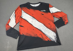 Salt Life Dive Flag Skull Performance Fishing Shirt Men’s 2XL Red Black Long Sle