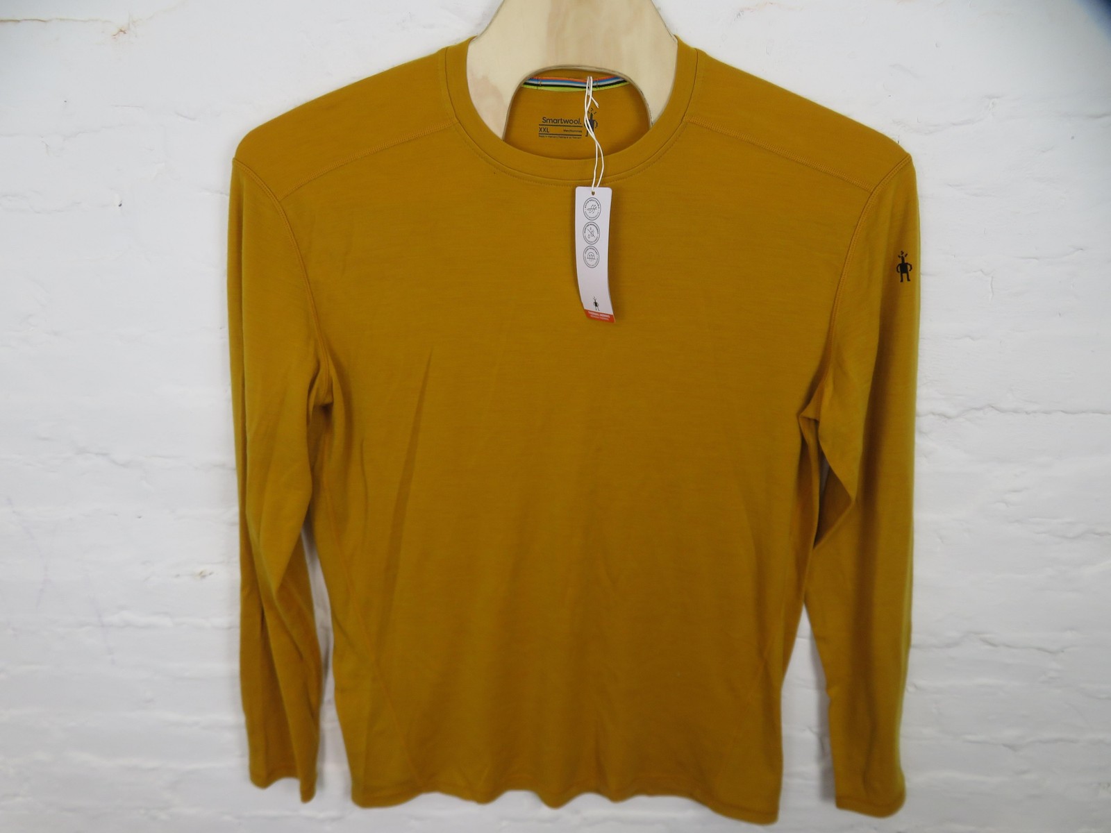 Smartwool Shirt Mens 2XL Gold Thermal Crew Merino Wool Long Sleeve Base Layer gallery