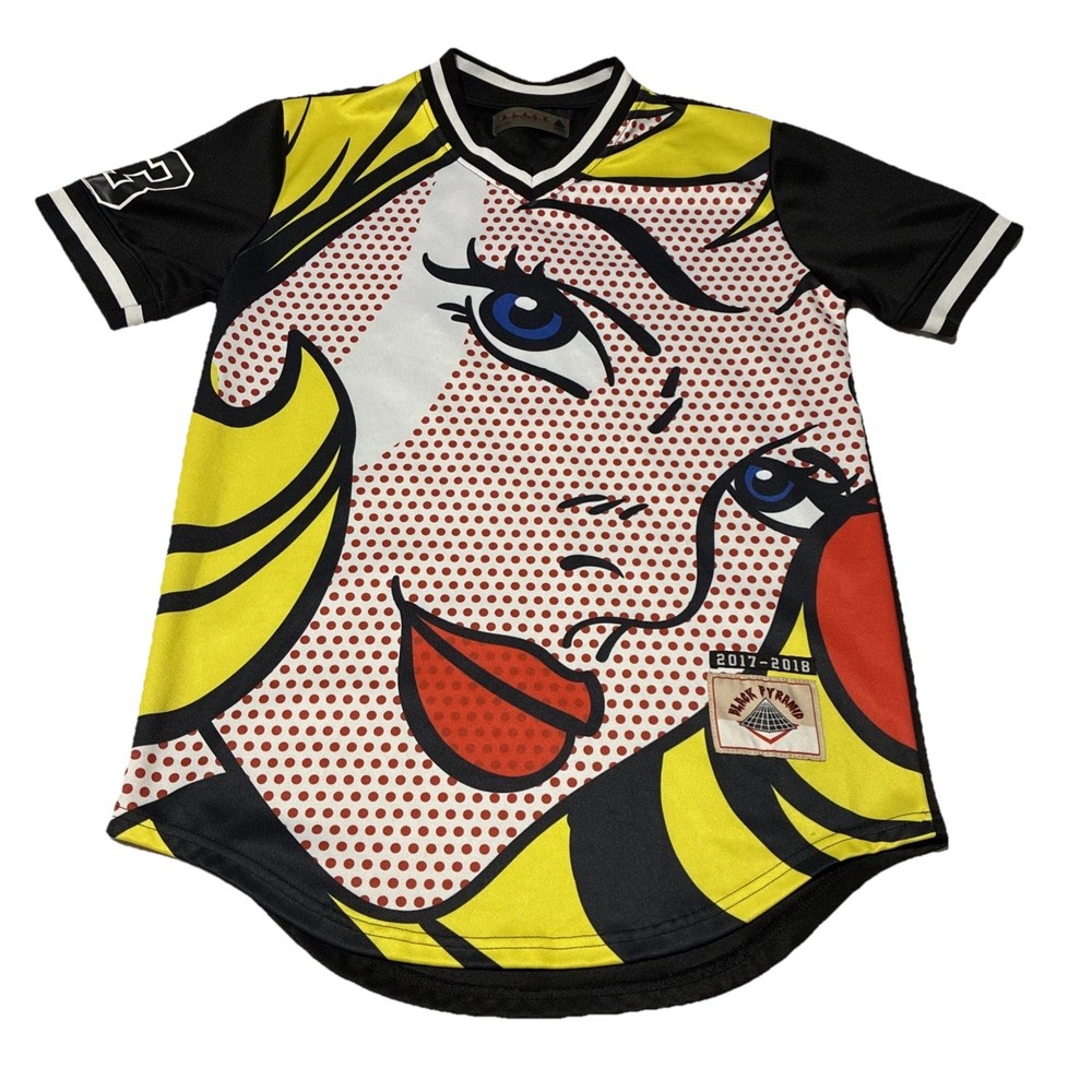 Black Pyramid Jersey Mens Medium Pop Art Comic Roy Lichtenstein Chris Brown 23