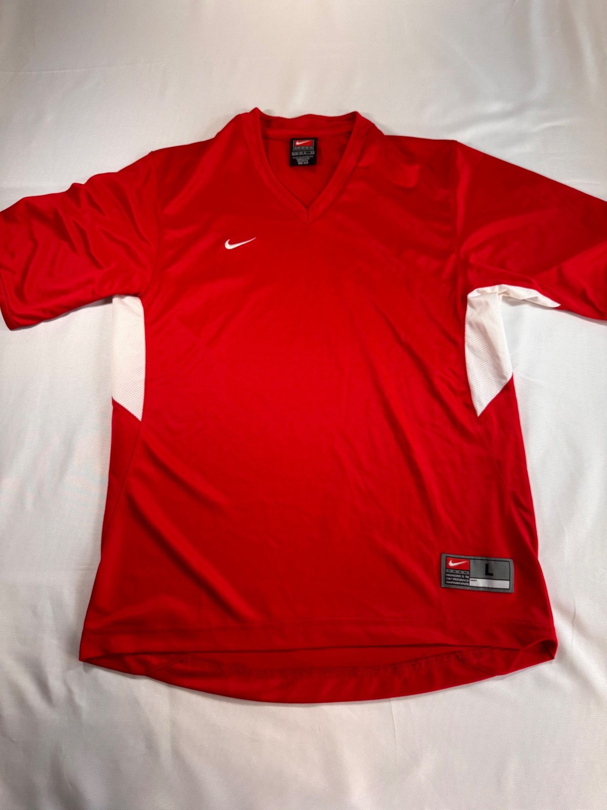 Nike Performance Shirt Men's Large Red Short Sleeve Dri Fit Active Adults Top gallery
