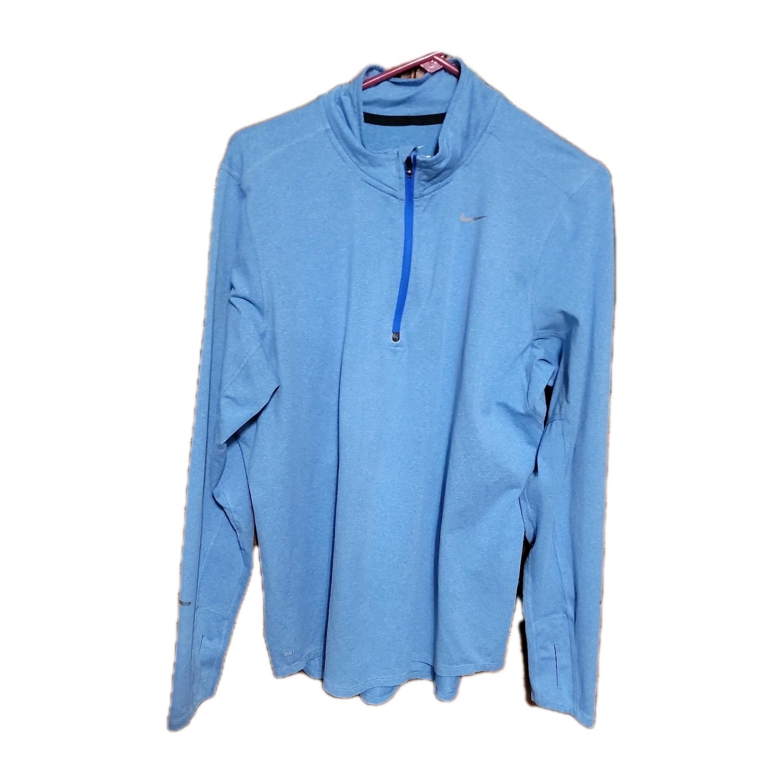 Nike Dri-FIT Men’s 1/4 Zip Long Sleeve Running Pullover Top Blue Size M gallery