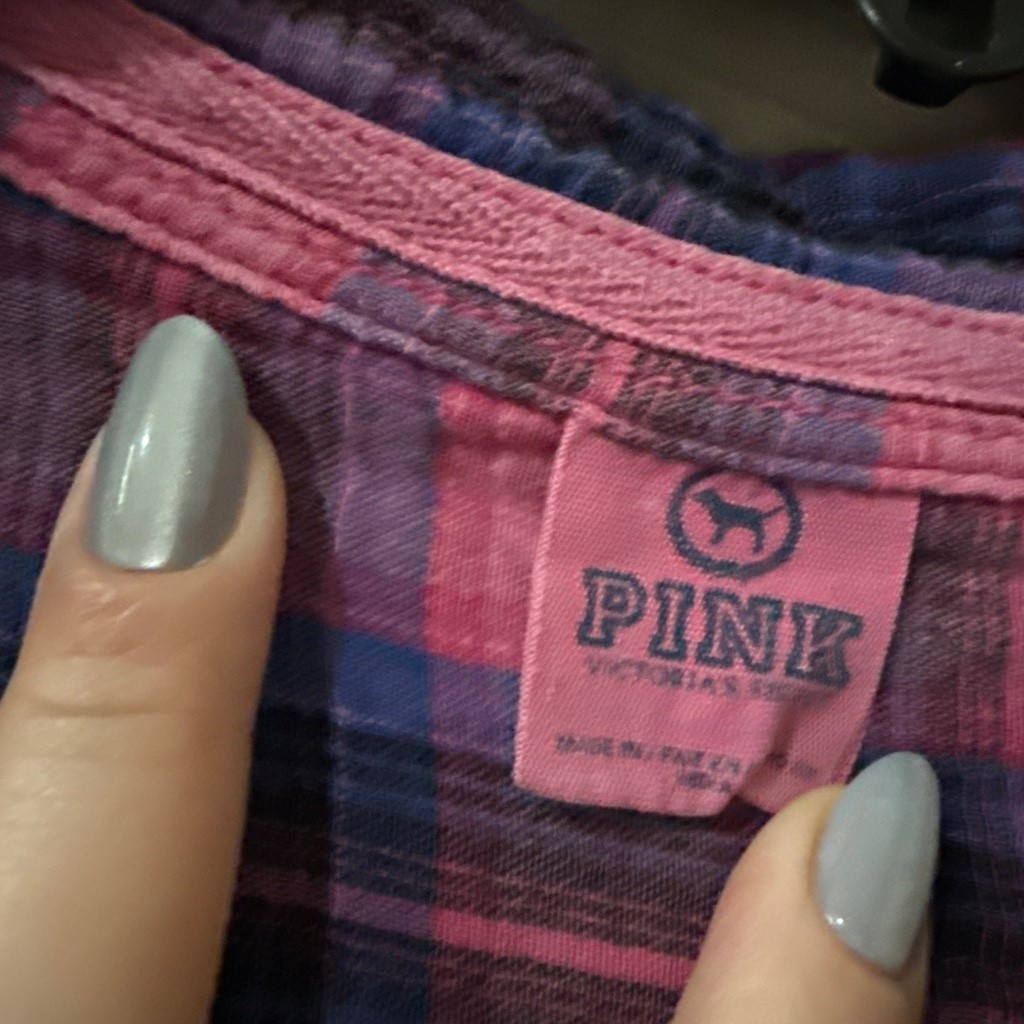 Pink plaid vintage button down gallery