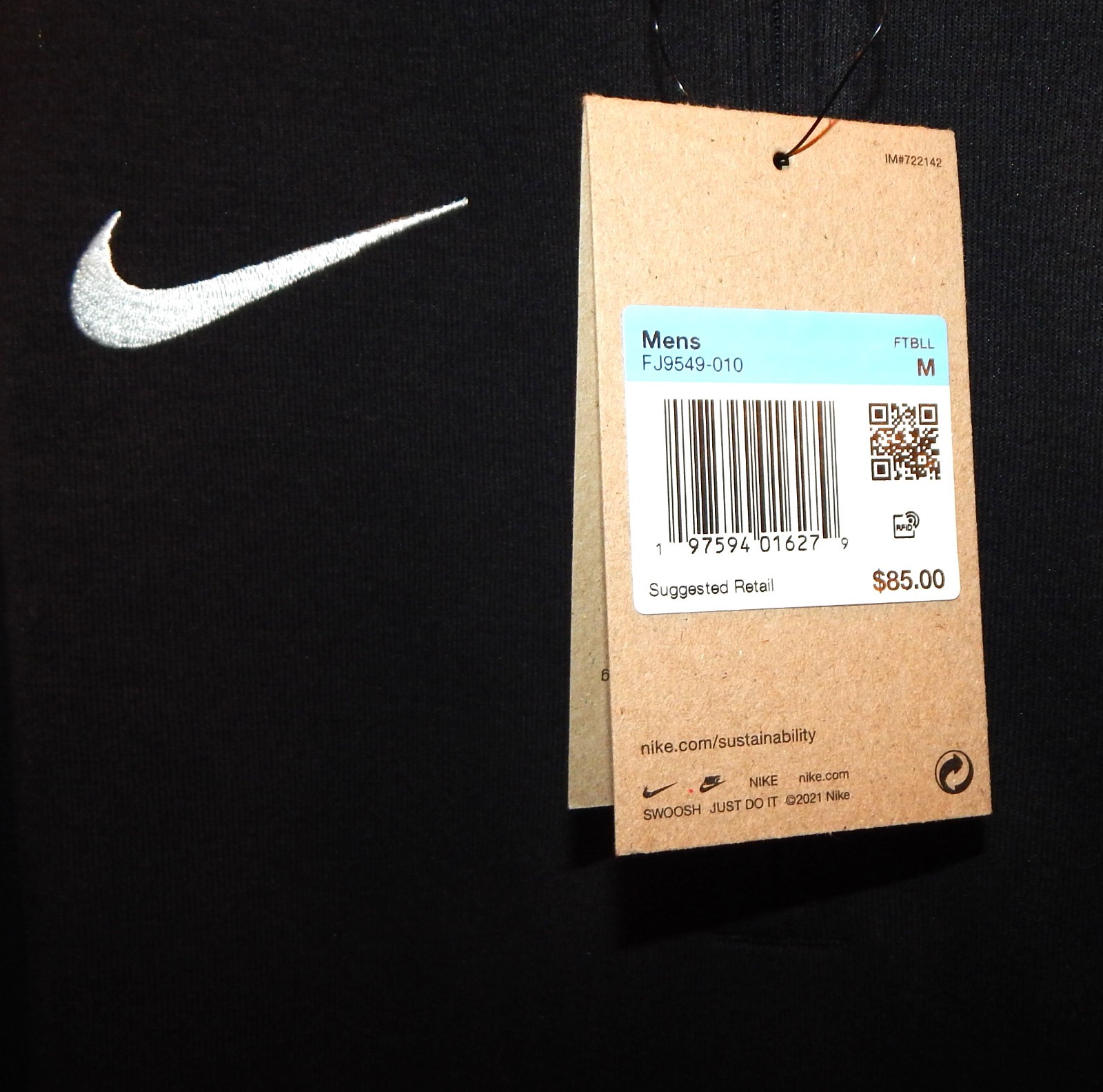 Nike Men's Dri-Fit 1/4 Zip Pull Over Top Size M FJ9549-010 Black / White gallery