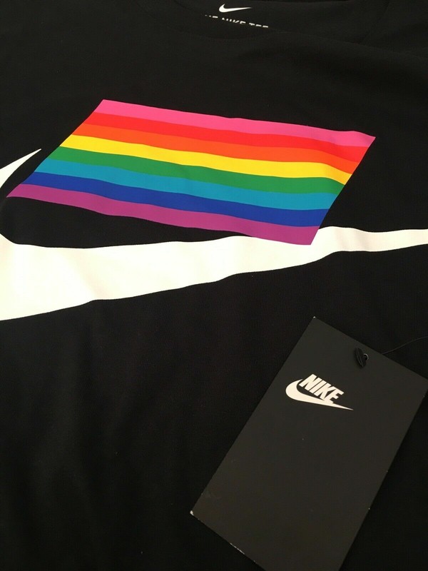 Nike BeTrue Gay Pride LGBTQ MultiColor Rainbow Flag Tee Shirt CD9076-010 Men S gallery