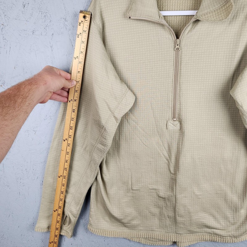 Peckham Pullover Mens Medium Tan Level 2 Midweight Polartec Zip Grid Fleece Cold gallery