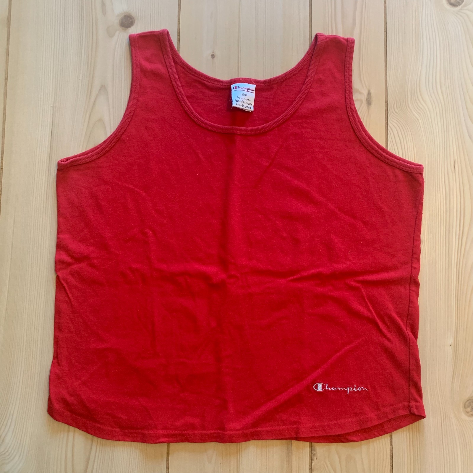 Vintage Champion Athletic Sleeveless Shirt Tank Top 90s Y2K Red Size S Small gallery