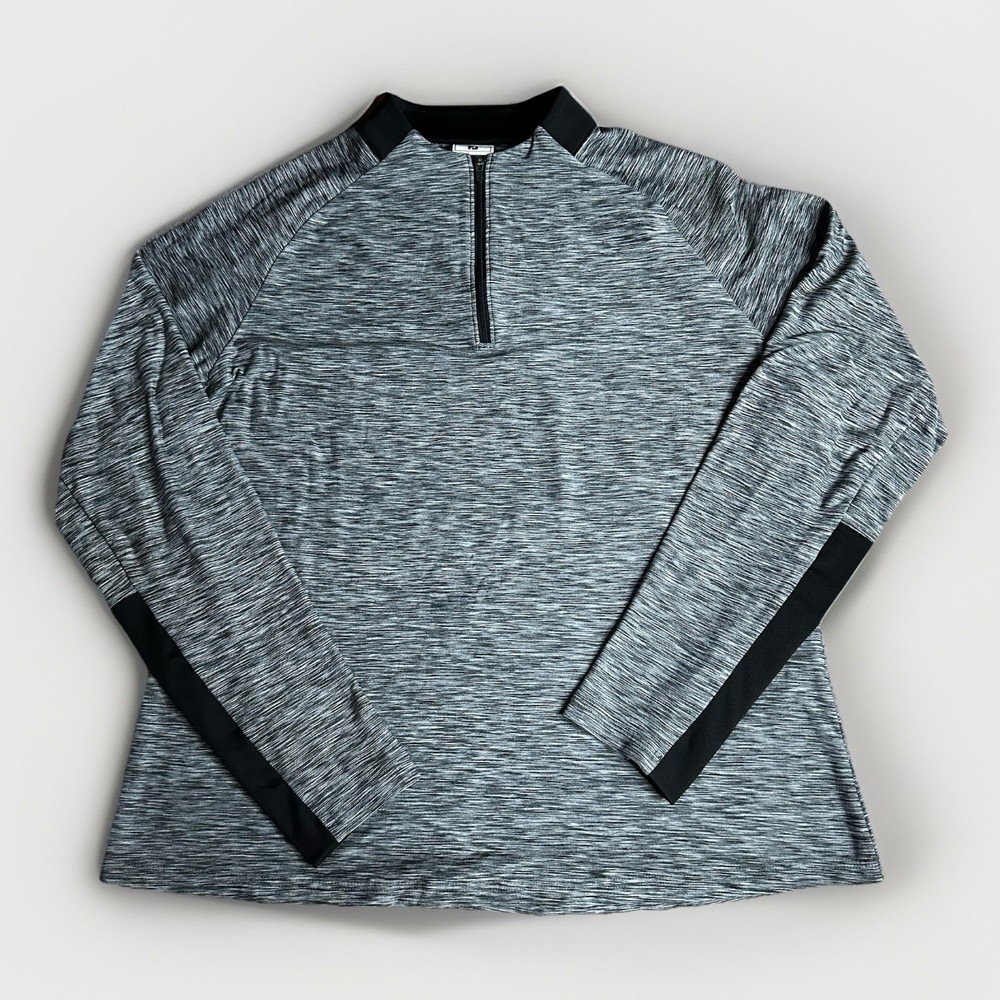FootJoy FJ 1/4 Zip Pullover Mens Large Gray Performance Golf Long Sleeve Mock