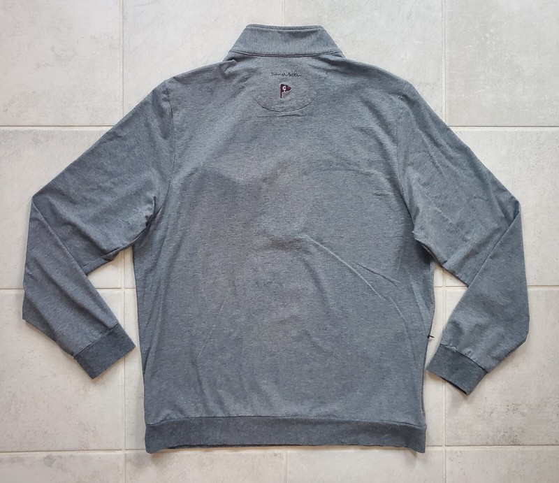 Travis Mathew Men's Large Golf Pullover Shirt 1/4 Zip Long Sleeve Gray Pockets gallery