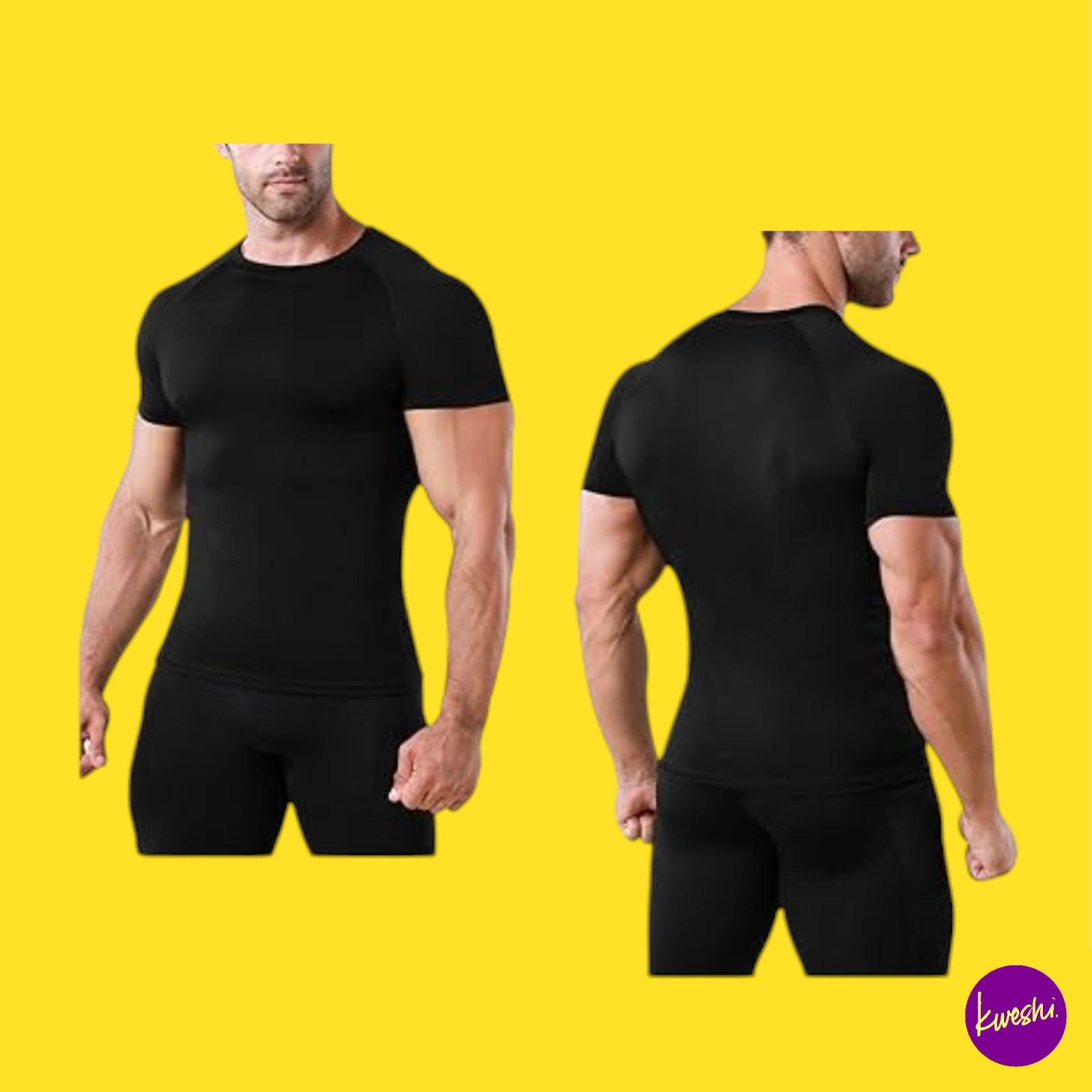 NIKSA Men's Compression T Shirt, Quick Dry Base Layer, Black, UK L | EU L | US L gallery
