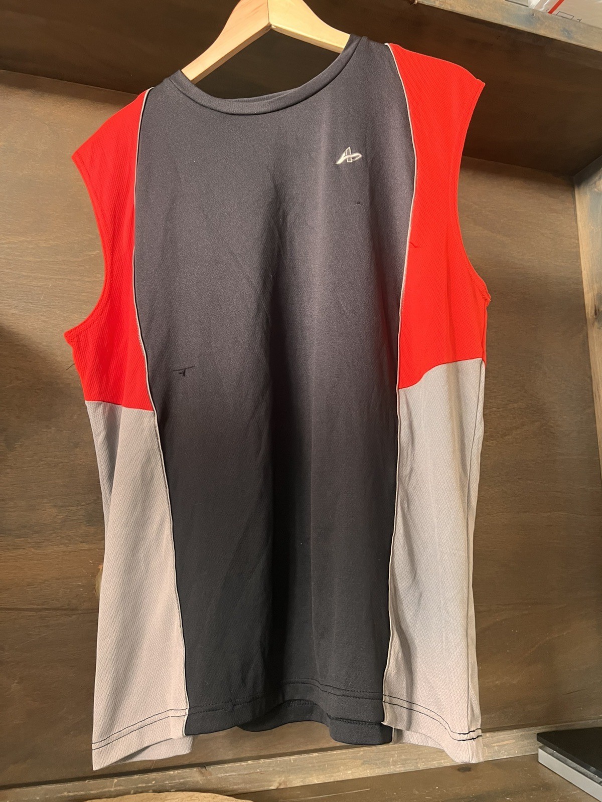 Athletech Mens RED BLACK GRAY Athletic TANK Top Sleeveless Size XL PULLOVER POLY gallery