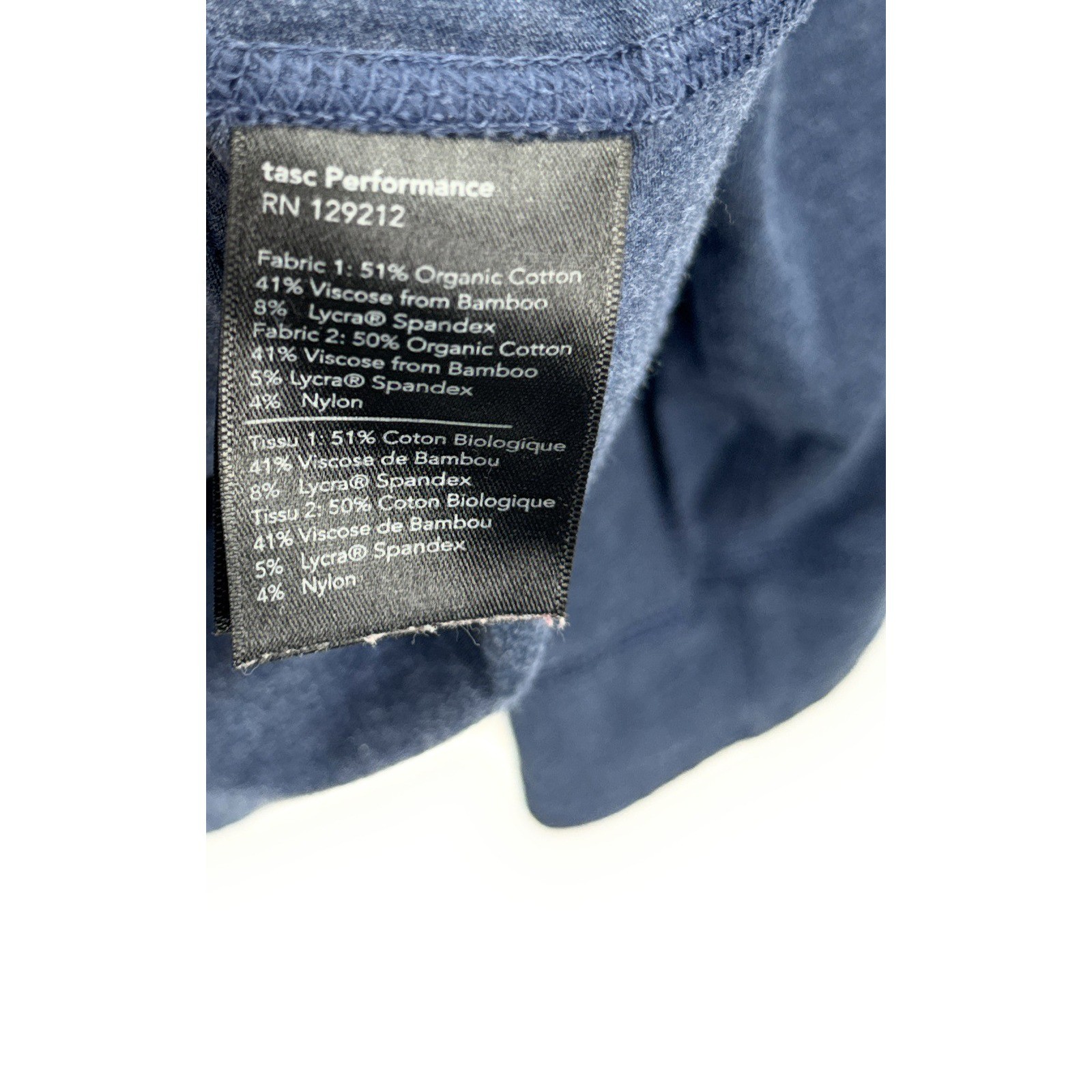 Tasc Performance Mens Large Blue Bamboo Organic Cotton Quarter Zip Pullover L gallery