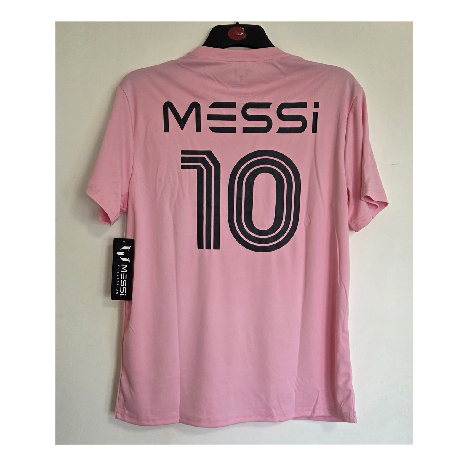 MESSi Collection Pink 100% Polyester Soccer T-Shirt Men's Size M Crew Neck gallery