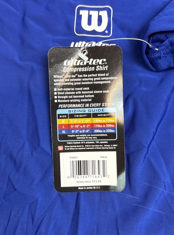 Wilson Ultra-Tec Short Sleeve Compression Shirt Royal Blue Mens Size XL gallery