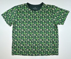 Denim & Flower Green All Over 4 Leaf Clover Print T Shirt Large St Patrick day