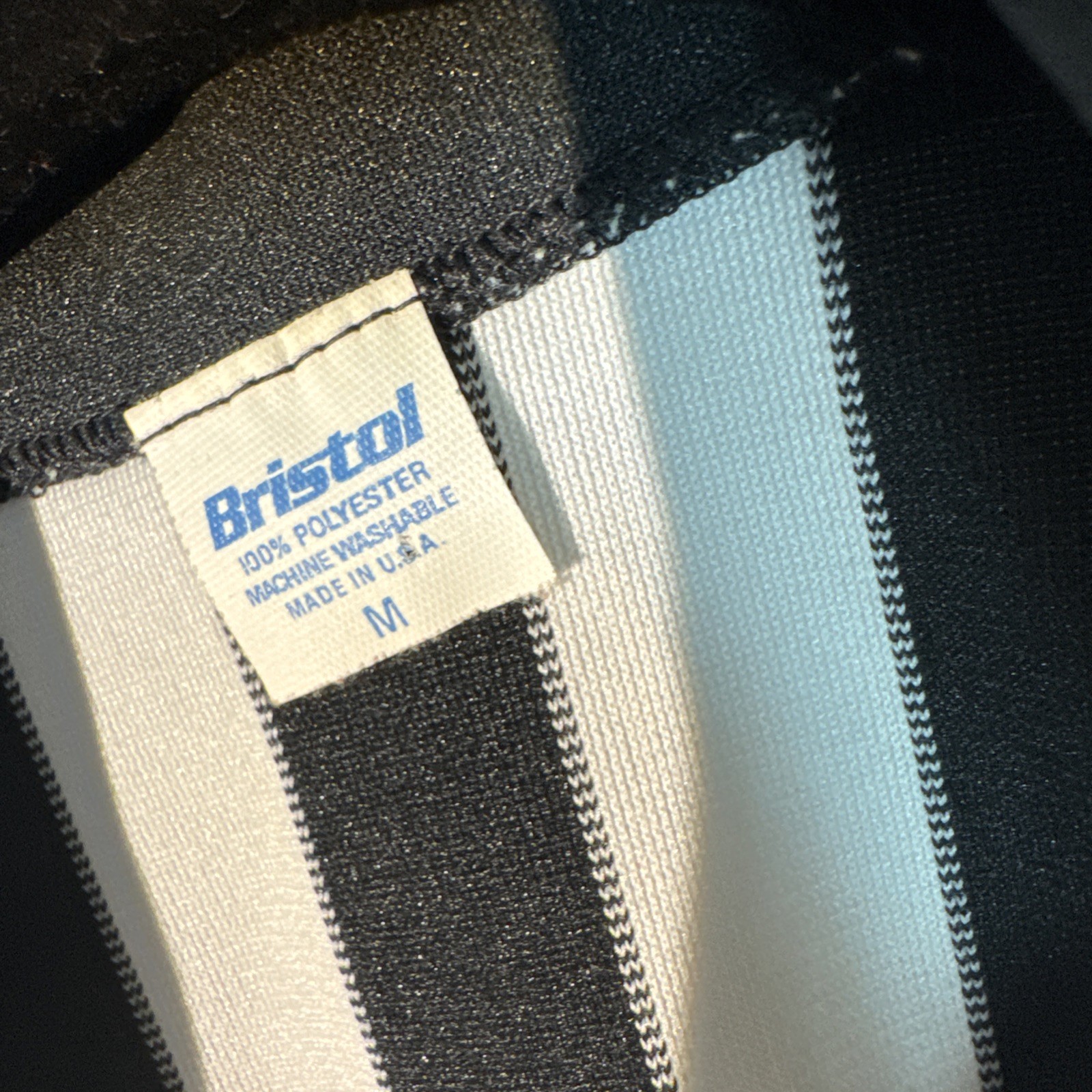 Bristol Black & White Stripes Quarter Zip Referee Shirt T-Shirt Size M Costume gallery