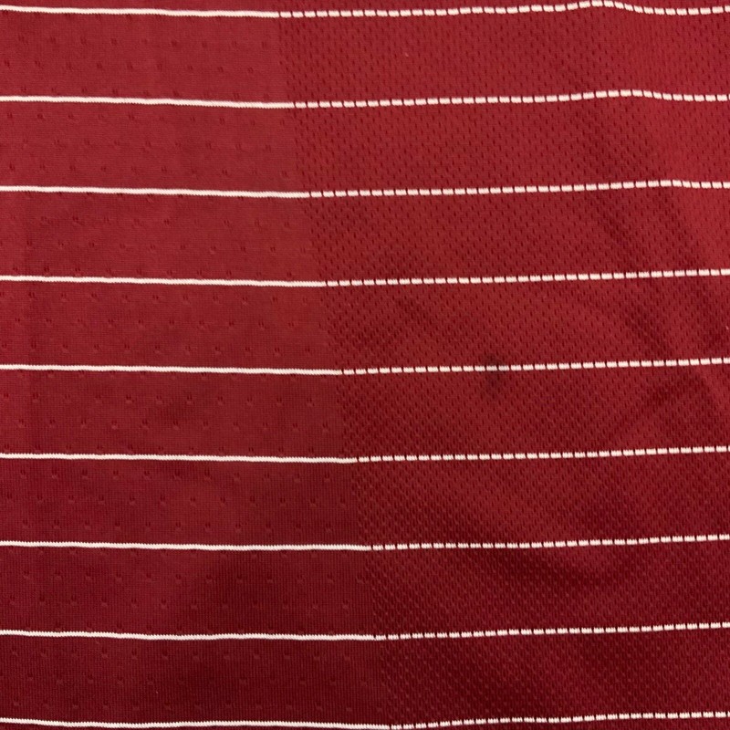 Nike Golf men shirt 3 button Neck Red / Burgundy / white pinstripe Short Sleeve. gallery