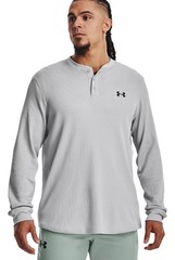 Under Armour Men’s UA Waffle Henley Long Sleeve Shirt (Mod Gray) 1302356