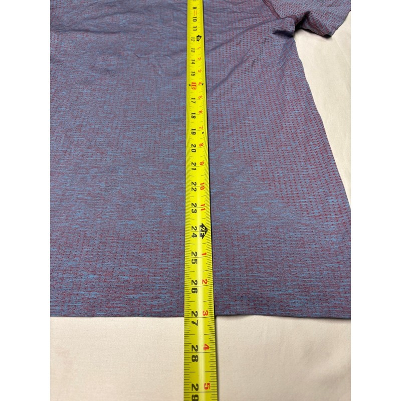 Lululemon Metal Vent Tech Short Sleeve Shirt Mens Medium Red Blue Heathered gallery