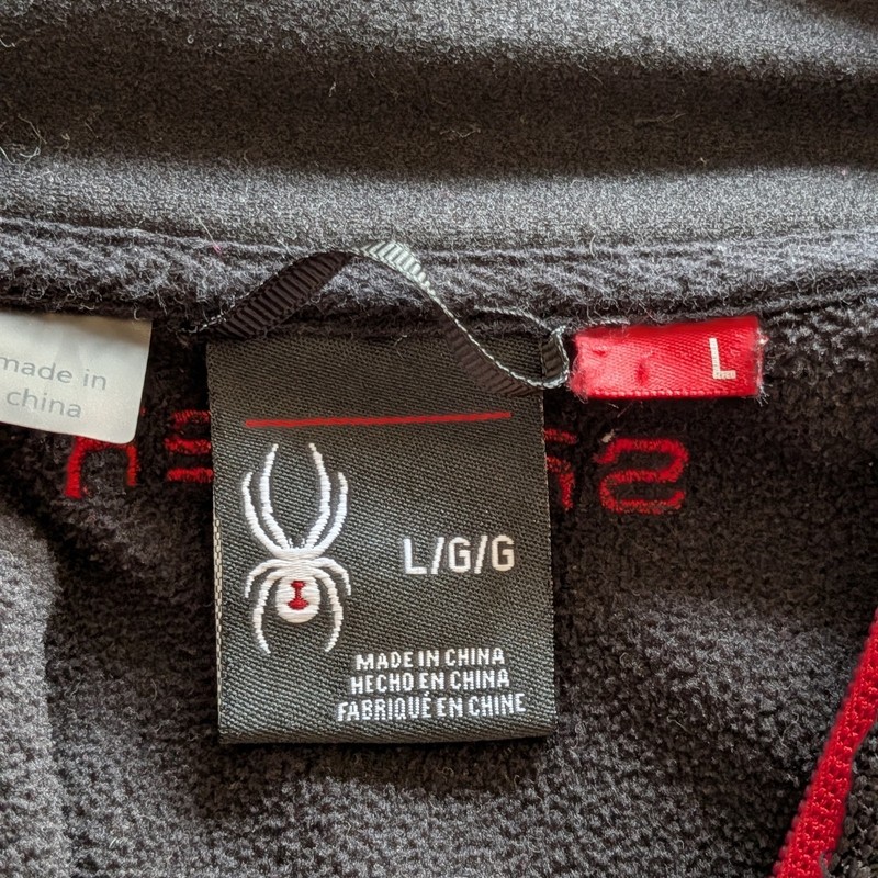 Spyder Black Half-Zip thermal Pullover with Red Accents L Athletic Activewear gallery