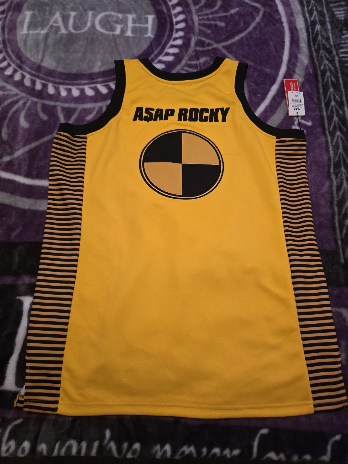 $100.Headgear Classics A$AP Rocky size XL Testing Basketball Jersey Yellow/Black gallery