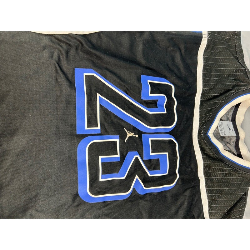 Jordan Brand 23 Basketball Jersey Mens XL Black Blue Pinstripe Mesh V-Neck Tank gallery