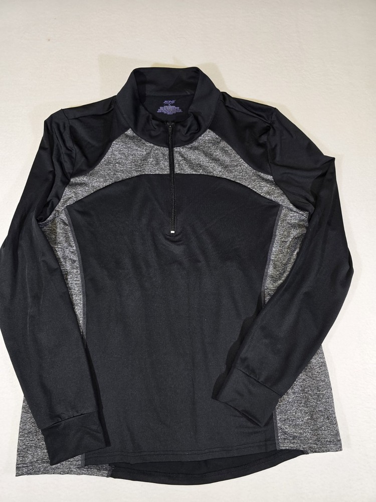 Zone Pro Athletic Quarter Zip Pullover Active Black Gray Size XL