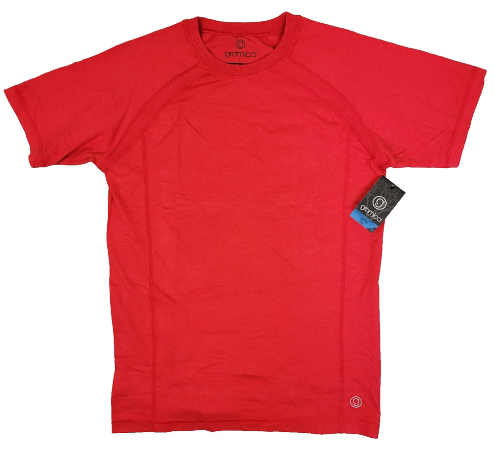 Gramicci Mckay Fitted Athletic Crew Organic Cotton NPT Tee Shirt Mens LG Red
