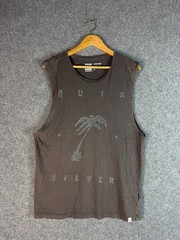 Quiksilver Tank Top Mens Medium Grey Modern Fit Lightweight Outdoor Comfort Logo