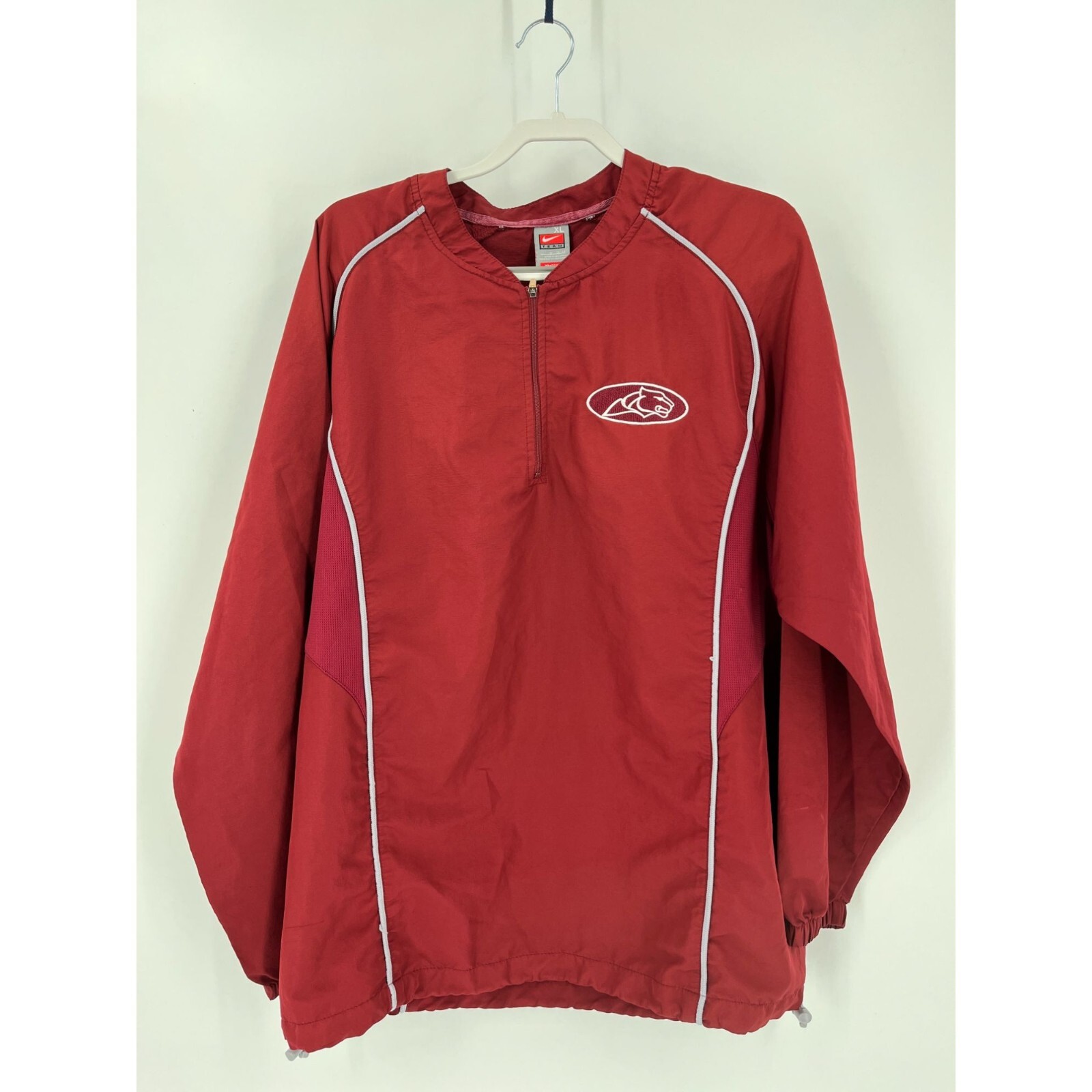 Nike 1/4 Zip Pullover Windbreaker Maroon Cougars XL Fit Dry Elastic Cinch Waist gallery