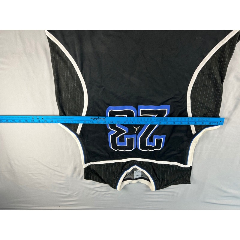Jordan Brand 23 Basketball Jersey Mens XL Black Blue Pinstripe Mesh V-Neck Tank gallery