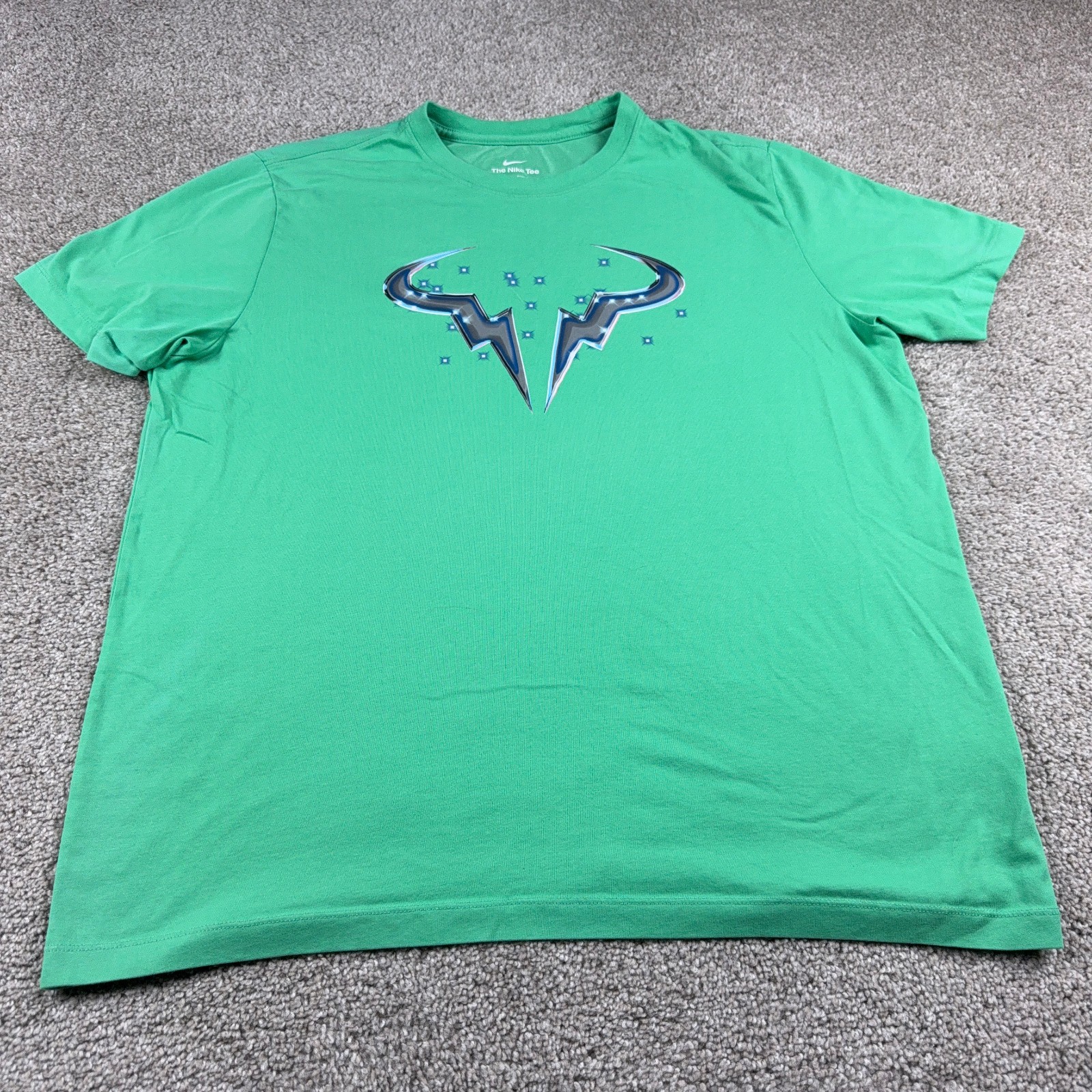 Nike Shirt Mens Extra Large Green Blue Rafa Nadal Challenger Tennis Dri fit gallery