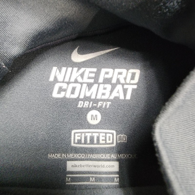 Nike Pro Combat Shirt Mens M Gray Dri-FIT Mock Neck Long Sleeve Athletic gallery
