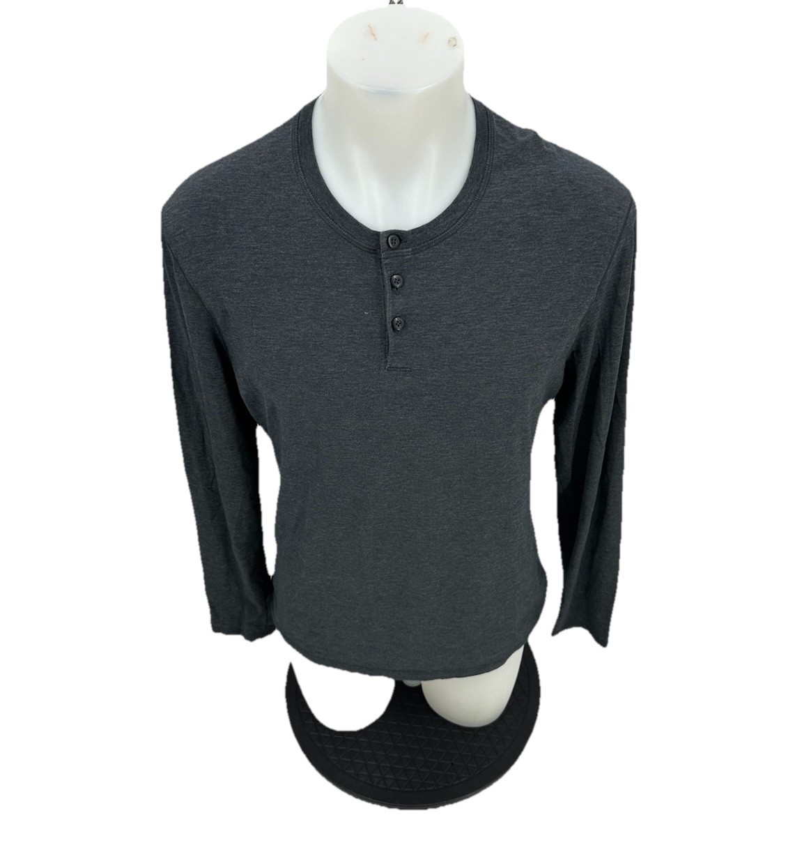 Lululemon Medium ? Men Pullover Long Sleeve Henley T-shirt Dark Grey KA4 gallery