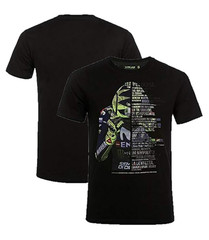 Valentino Rossi T-Shirt VR46 Moto GP Black Lifestyle Racing Men’s Top – New