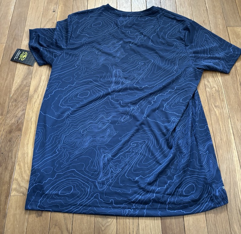 New Men’s Large Athletic Works Driworks Short Sleeve Navy Blue T-Shirt Polyester gallery
