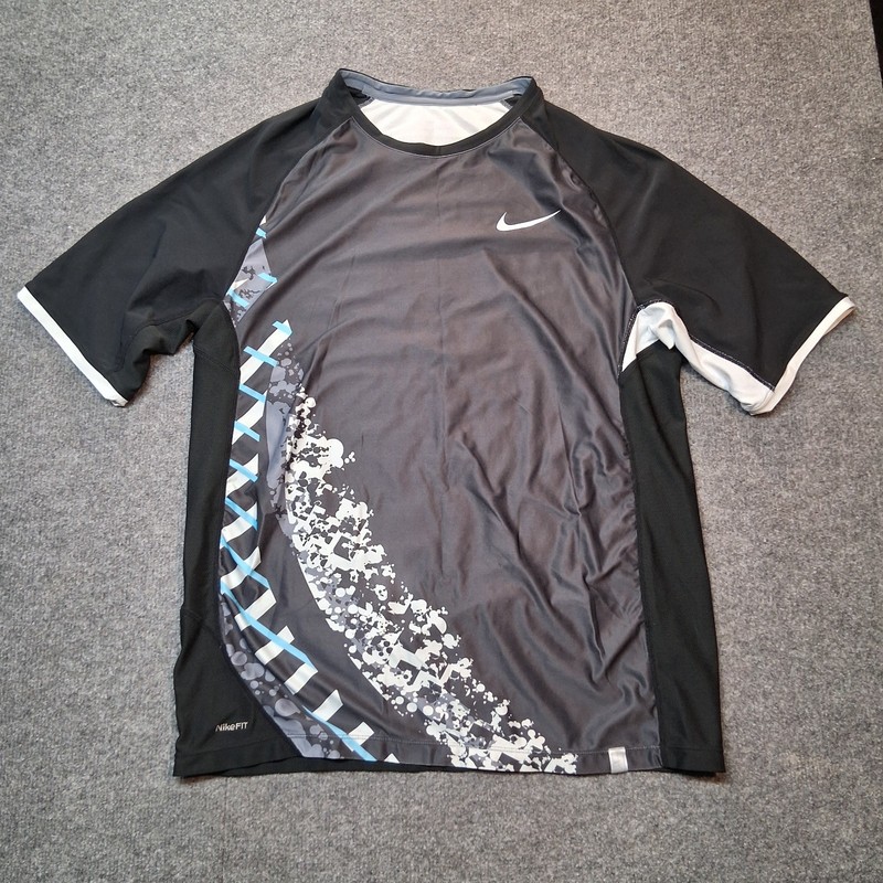nike fit tee shirt mens medium abstract pattern poly spandex blend multicolor gallery