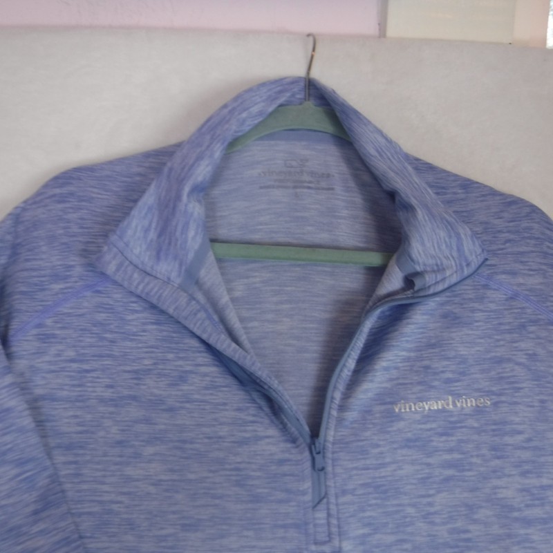 Vineyard Vines Pullover Mens Large Lt Blue Performance Quarter Zip Long Sleeve gallery