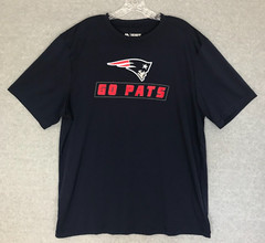 Majestic New England Patriots “Go Pats” T-Shirt XL Cool Base Short Sleeve Navy