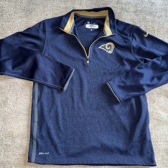 Men’s Nike Dri Fit NFL On Field St Louis Rams 1/4 Zip Pullover Size M