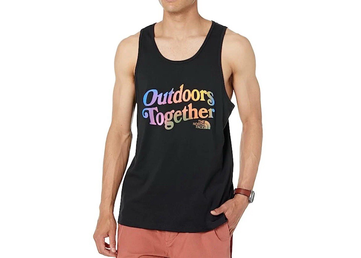 The North Face Men's Size M Black/Multicolor ''Outdoors Together'' Tank Top gallery